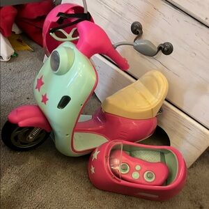 Kids Pink and Mint Ride-On Scooter American girl doll Toy